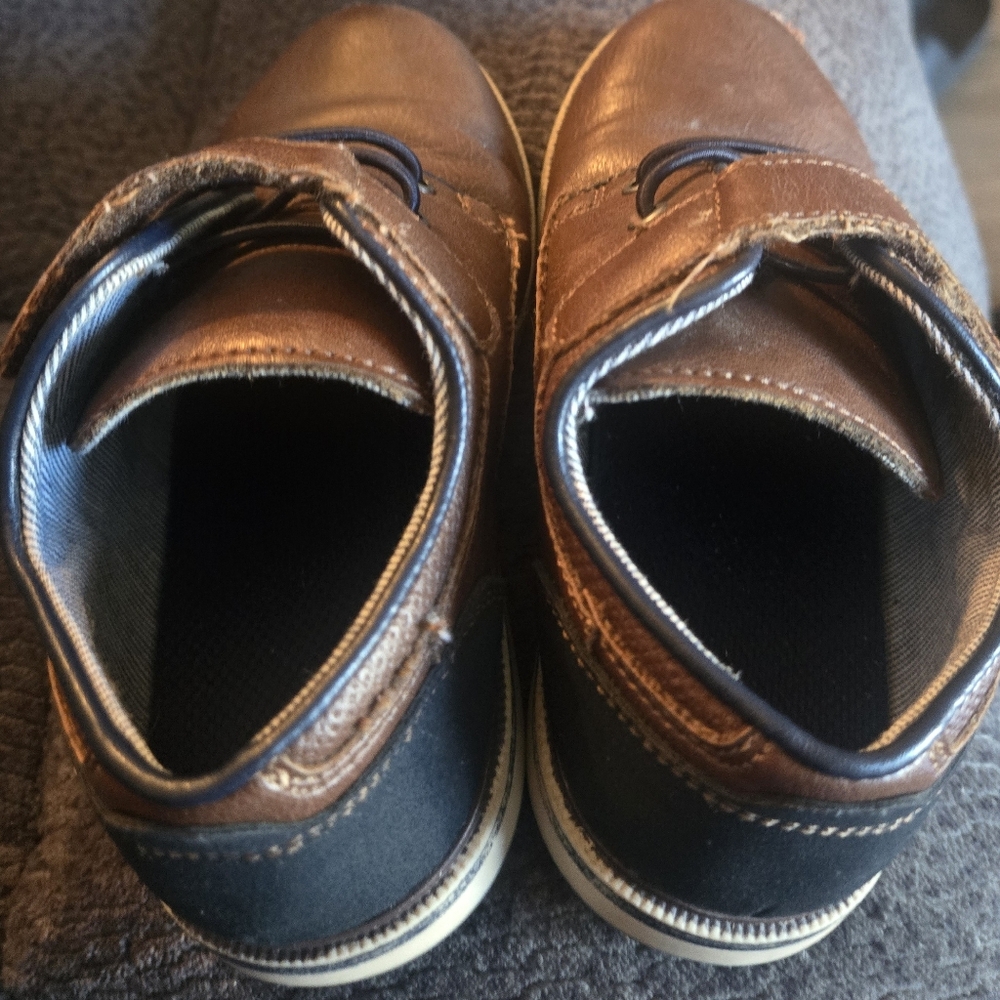 Brown and Navy Little Boy Dress Shoes